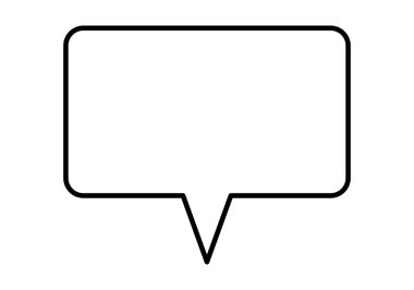 Boş konuşma balonu veya konuşma balonu siyah simgesi