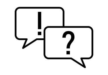 Soru işaretli iki ünlem konuşmasının siyah simgesi