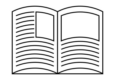 Textbook black icon on white background clipart