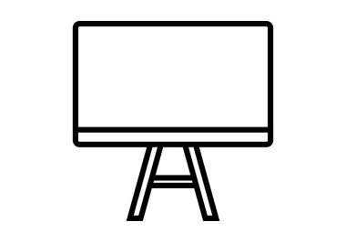 Beyaz arkaplanda tebeşir tahtası simgesi