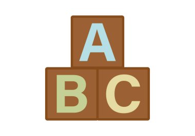 Çocuk oyunu için A, B ve C harfleriyle tahta bloklar