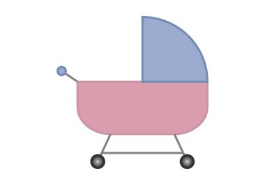 Pembe ve mor bebek arabası ya da bebek arabası