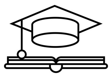 Ders kitabı ve mezuniyet şapkası simgesini aç