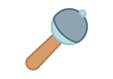 Beyaz arka planda mavi bebek çıngırağı