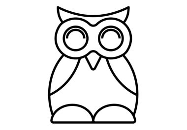 Zekayı temsil eden baykuşun siyah simgesi