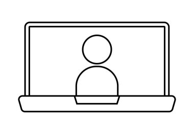 Kullanıcı profili olan dizüstü bilgisayar simgesi