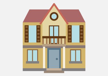 Klasik sarı duvarlı ev.