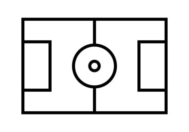 Futbol sahası yerleşimi siyah simgesi