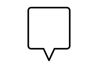 Boş konuşma balonu siyah simgesi