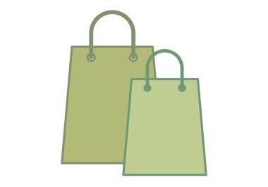 İki ekolojik yeşil alışveriş torbası