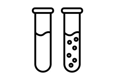 Kimyasallı test tüpünün siyah simgesi