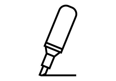 Beyaz arkaplanda kalem siyah simgesi