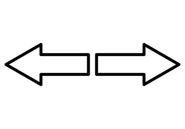 Sağı solu işaret eden siyah ok simgesi