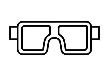 Beyaz arkaplanda siyah dalış gözlüğü simgesi