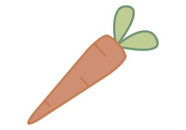 İki yapraklı turuncu havuç.