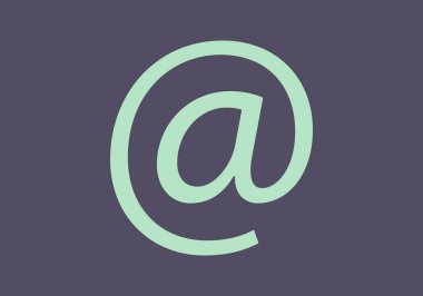 Açık mavi e- posta koyu mavi arkaplandaki sembolde