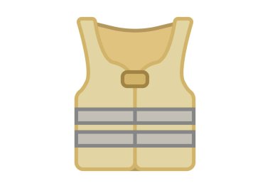 Beyaz arka planda floresan sarı güvenlik yeleği