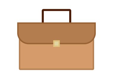 Beyaz arka planda kahverengi iş çantası