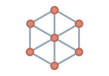 Köşelerde daireler olan madde küpü