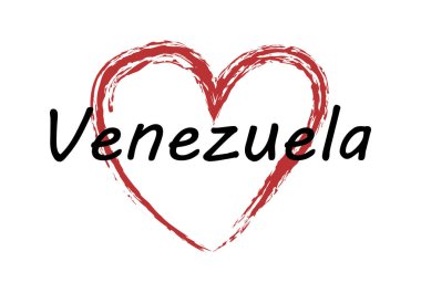 Kırmızı fırça darbesiyle siyah Venezuela unvanı