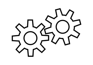 İki dişli tekerleğin siyah simgesi