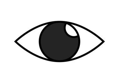 Beyaz arka planda siyah insan göz simgesini