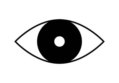 Beyaz arka planda siyah insan göz simgesini