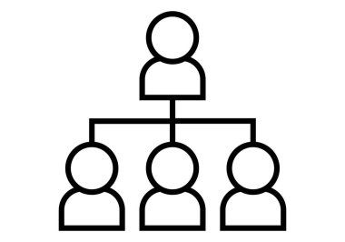 Çalışanlardan oluşan bir şirketin simgesi.