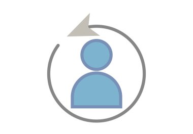 Aday aramasını temsil eden dairesel oklu mavi kullanıcı profili