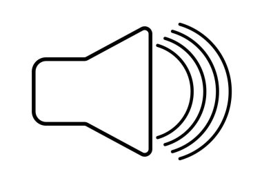 Sesi olan siyah hoparlör simgesi