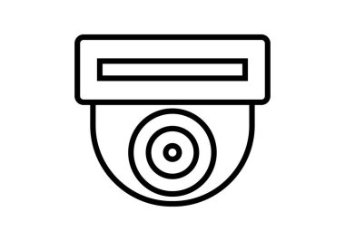 Modern video güvenlik kamerasının siyah simgesi
