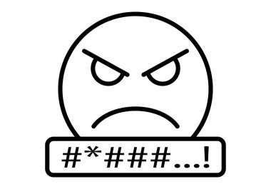 Hakaretin grafiksel temsili ile siyah kızgın simge simgesi