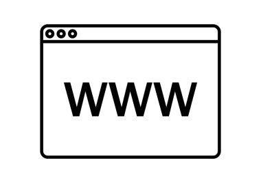 Web sayfası olan tarayıcı penceresinin siyah simgesi