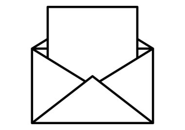 Zarfı açık olan siyah simge