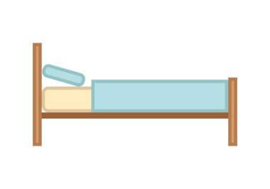 Açık mavi battaniye ve yastık