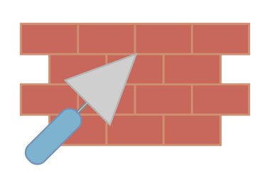 Beyaz arka planda malalı tuğla duvar