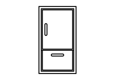 Siyah buzdolabı ve dondurucu simgesi