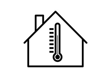 Isıtmayı temsil eden termometresi olan siyah simge