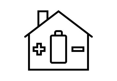 Bataryalı siyah ev simgesi