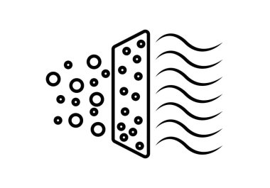 Siyah toz önleyici hava filtresi simgesi