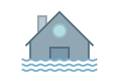 Mavi ev doğal bir felaketle dolup taşıyor.