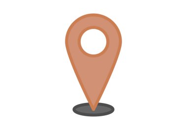 Beyaz arkaplanda turuncu harita konum işaretleyici