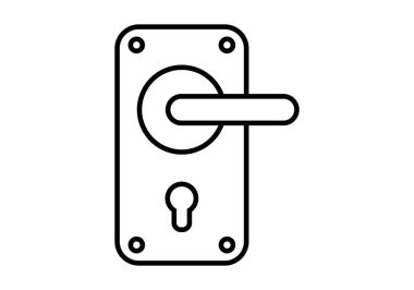 Kilitli siyah kapı kolu simgesi