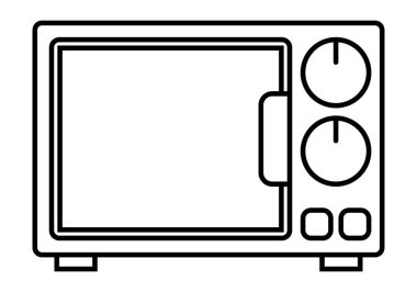 Beyaz arkaplanda siyah mikrodalga simgesi