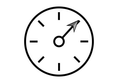 Beyaz arkaplanda siyah analog saat simgesi