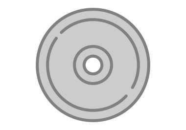 Beyaz arkaplanda gri DVD veya CD diski