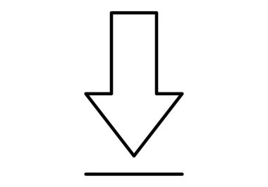 Beyaz arkaplanda siyah dosya indirme simgesi