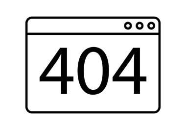 Web sitesi için siyah 404 hata simgesi