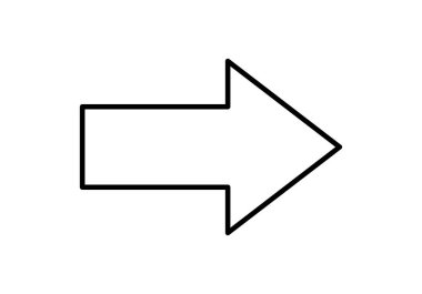 Beyaz arkaplanda siyah sağ ok simgesi