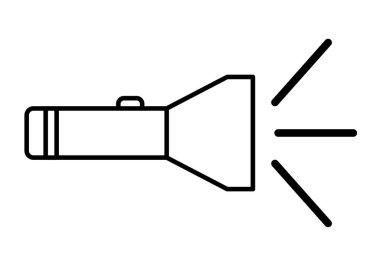 Beyaz arkaplanda siyah bir fener simgesi